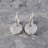 Organic Round Silver Hoop Earrings