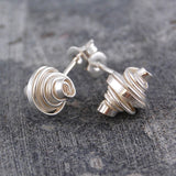 Coiled Silver Stud Earrings