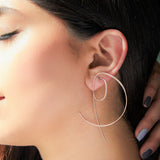 Geometric Silver Overlapping Statement Earrings