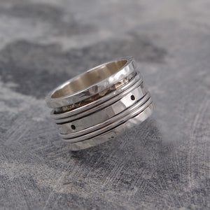 Hammered Silver Spinning Ring