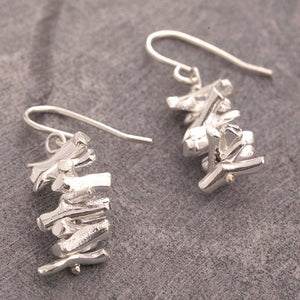 Coral Elements Silver Drop Earrings