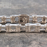 Mens Silver Bike Chain Bracelet