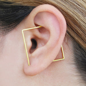 Square Gold Ear Cuffs