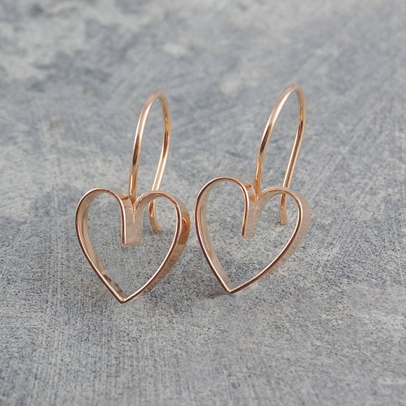 Lace Rose Gold Heart Earrings