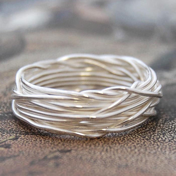 Wire Contemporary Silver Ring