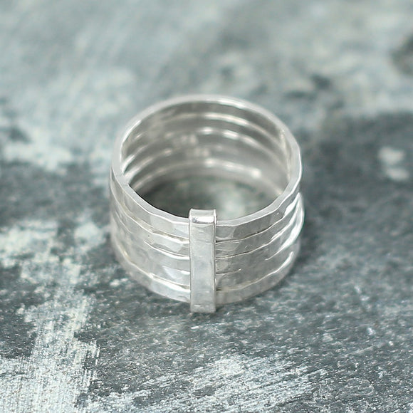 Hammered Silver Stacking Ring