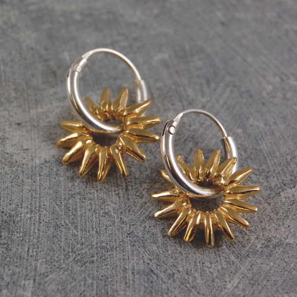 Sunray Small Gold Hoop Earrings