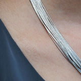 Layered Silver Necklace 20 Strands