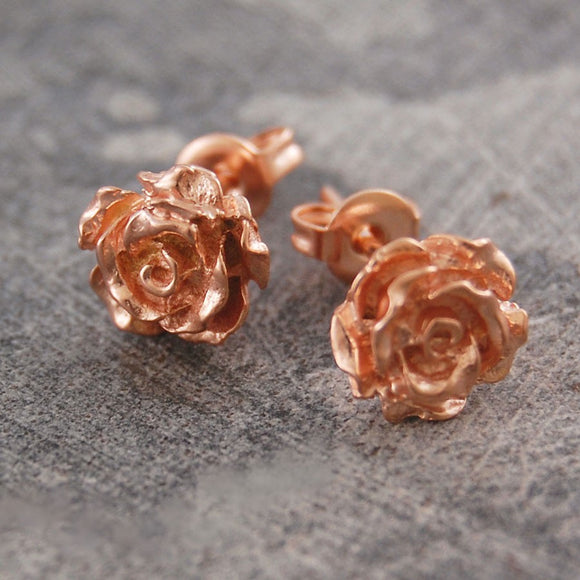 Rose Flower Rose Gold Stud Earrings