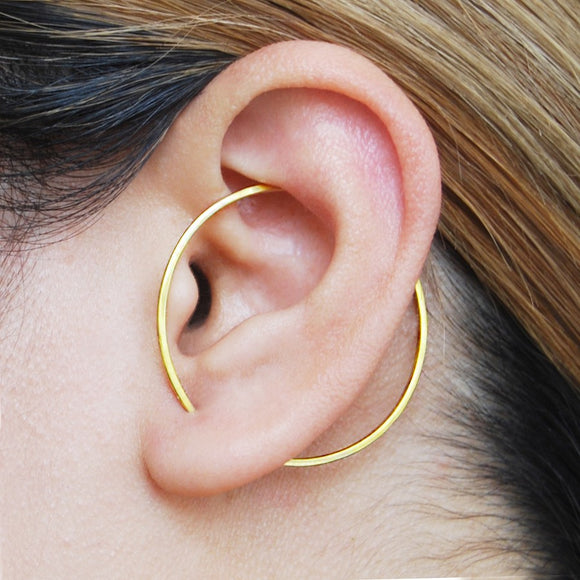 Round Gold Ear Cuffs