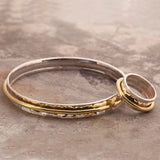 Cone Gold Hammered Silver Bangle