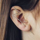 Lightning Ear Cuff Silver Earrings