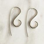 Silver Drop Spiral Hook Earrings