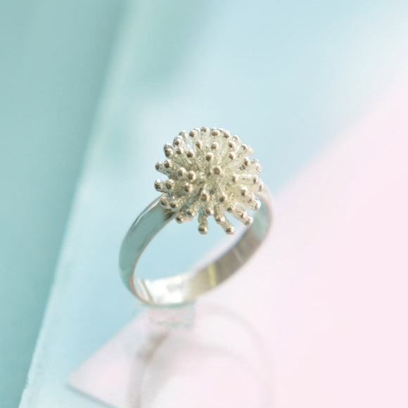 Dandelion Silver Ring