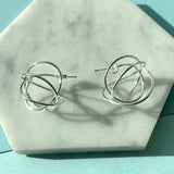 Wire Wrapped Orbit Hoop Stud Earrings
