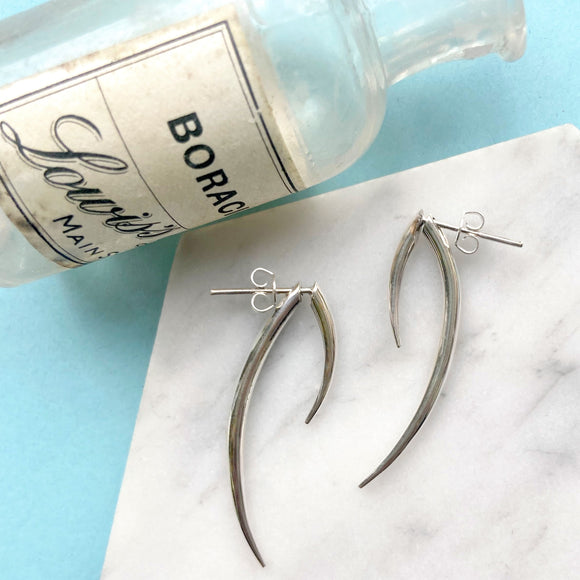Curved Thorn Sterling Silver Ear Jacket