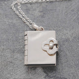 Silver Book Necklace