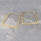 Small Square Hammered Gold Hoop Earrings
