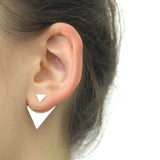 Geometric Silver Triangle Ear Jacket