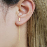 Bar Gold Threader Earrings
