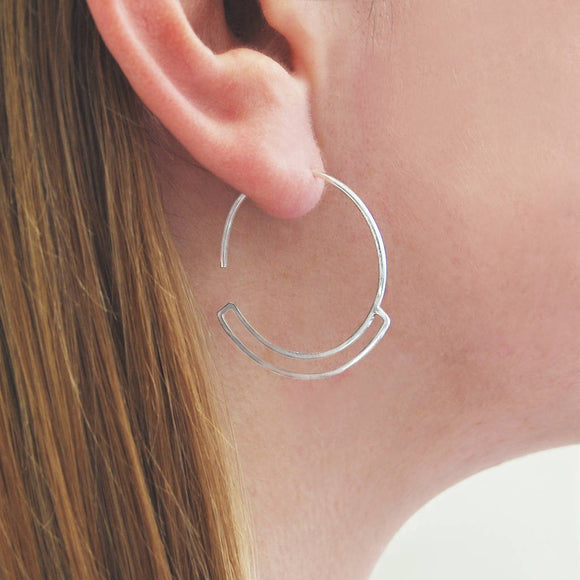 Sterling Silver Curl Hoop Earrings