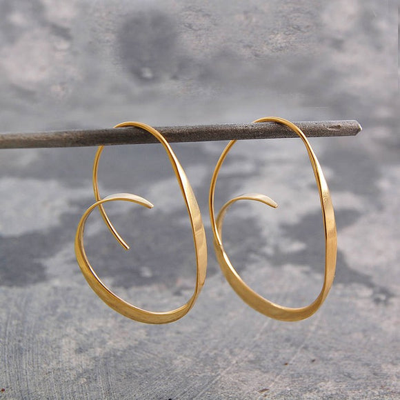 Tapered Gold Hoop Earrings
