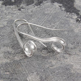 Spiral Ribbon Small Silver Drop Earrings