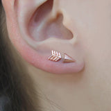 Rose Gold Arrow Stud Earrings