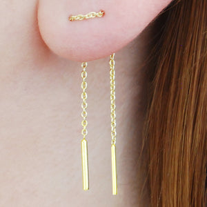 Threader Gold Drop Earrings