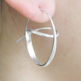 Swirl Silver Hoop Earrings