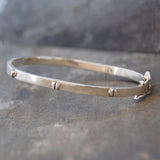 Silver and Gold Raised Screw Bangle
