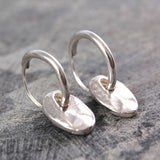 Organic Pebble Silver Hoop Earrings