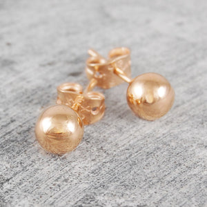 Large Rose Gold Ball Stud Earrings