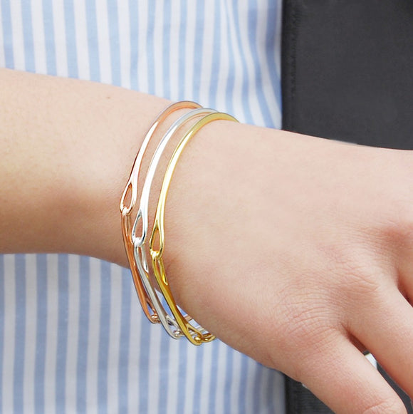 Solid Silver and Gold Bar Bangles