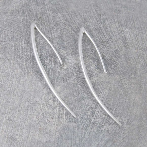 Wishbone Contemporary Silver Drop Earrings