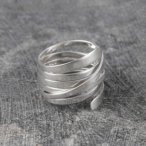 Ribbon Contemporary Silver Ring