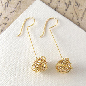 Nest Gold Drop Earrings