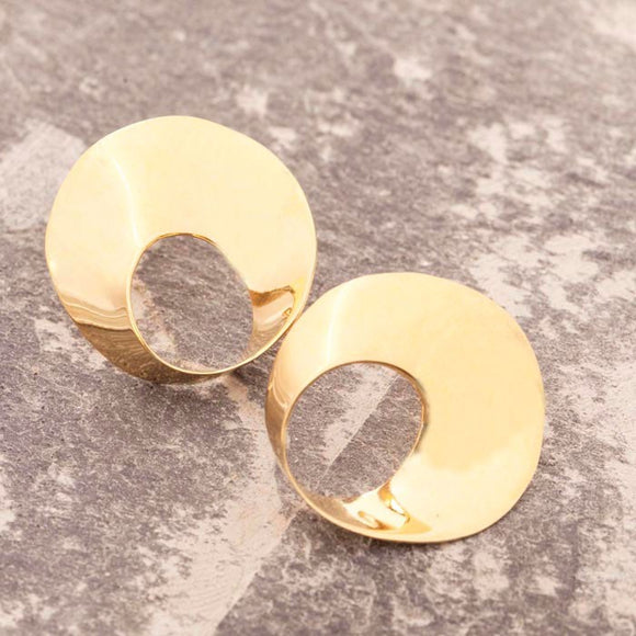 Swirl Gold Stud Earrings