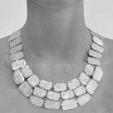 Roman Chunky Silver Statement Necklace