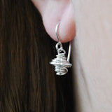 Coiled Silver Drop Earrings