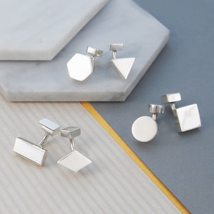 Mismatched Silver Cufflinks