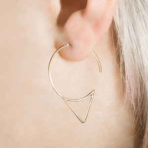 Rose Gold Spike Hoop Earrings