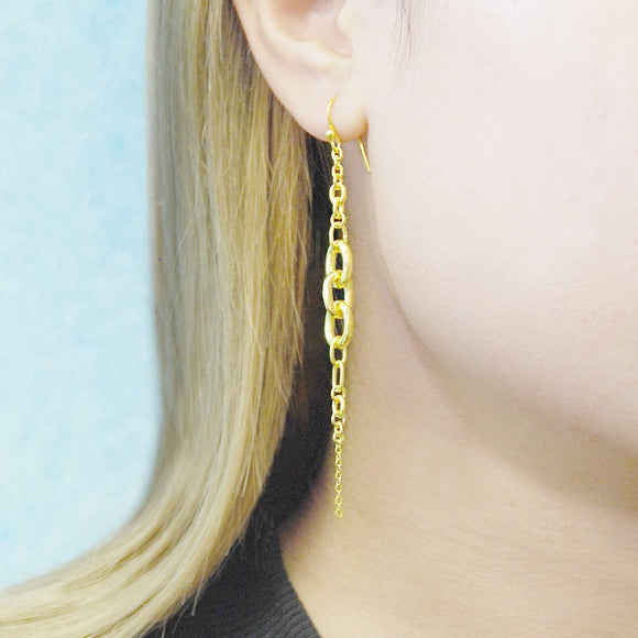 Multi Chain Gold Drop Earrings