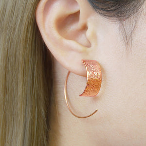 Textured Rose Gold Hoop Earrings