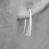 Flare Tiny Silver Drop Earrings
