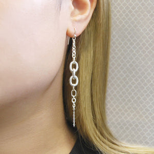 Multi Chain Silver Drop Earrings