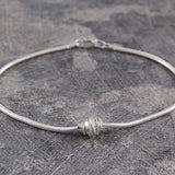 Coiled Silver Charm Bracelet