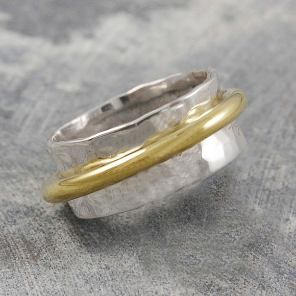 Cone Silver and Gold Ring