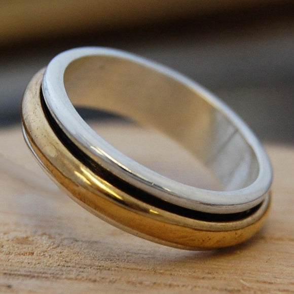 Silver and Gold Spinning Ring