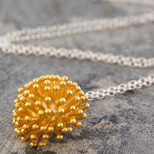 Dandelion Silver and Gold Necklace